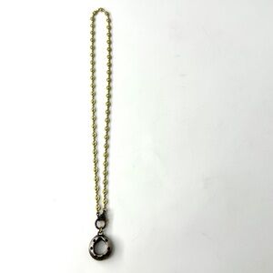 Mixed Metal Vintage Gunmetal Pendant Necklace, Sterling Silver Pave’ Diamond Cla